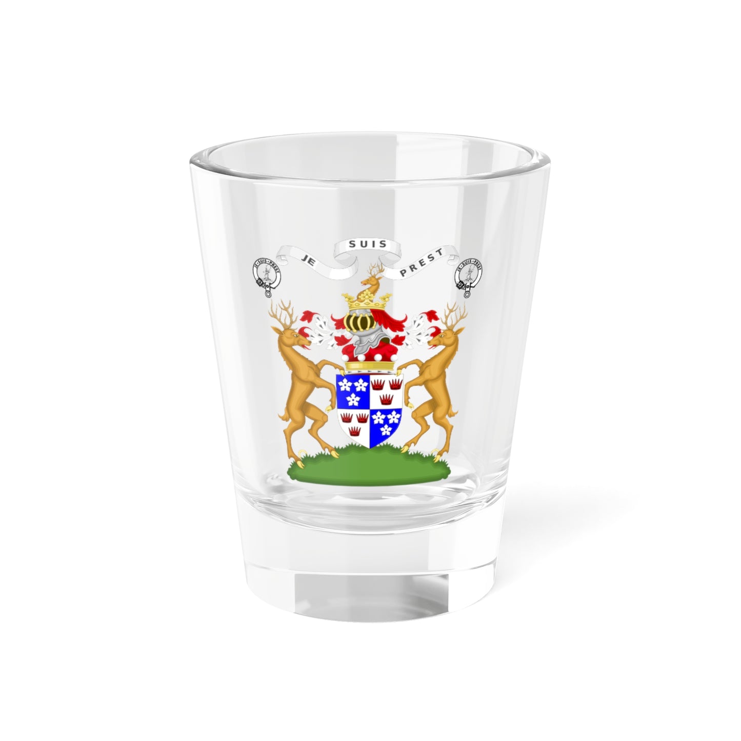 Fraster of Lovat Achievement (Scotland) (Coat of Arms) Shot Glass 1.5oz