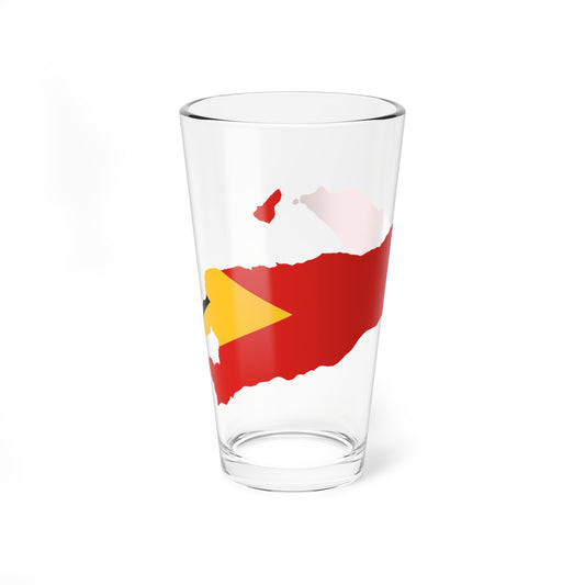 Flag map of East Timor Pint Glass 16oz