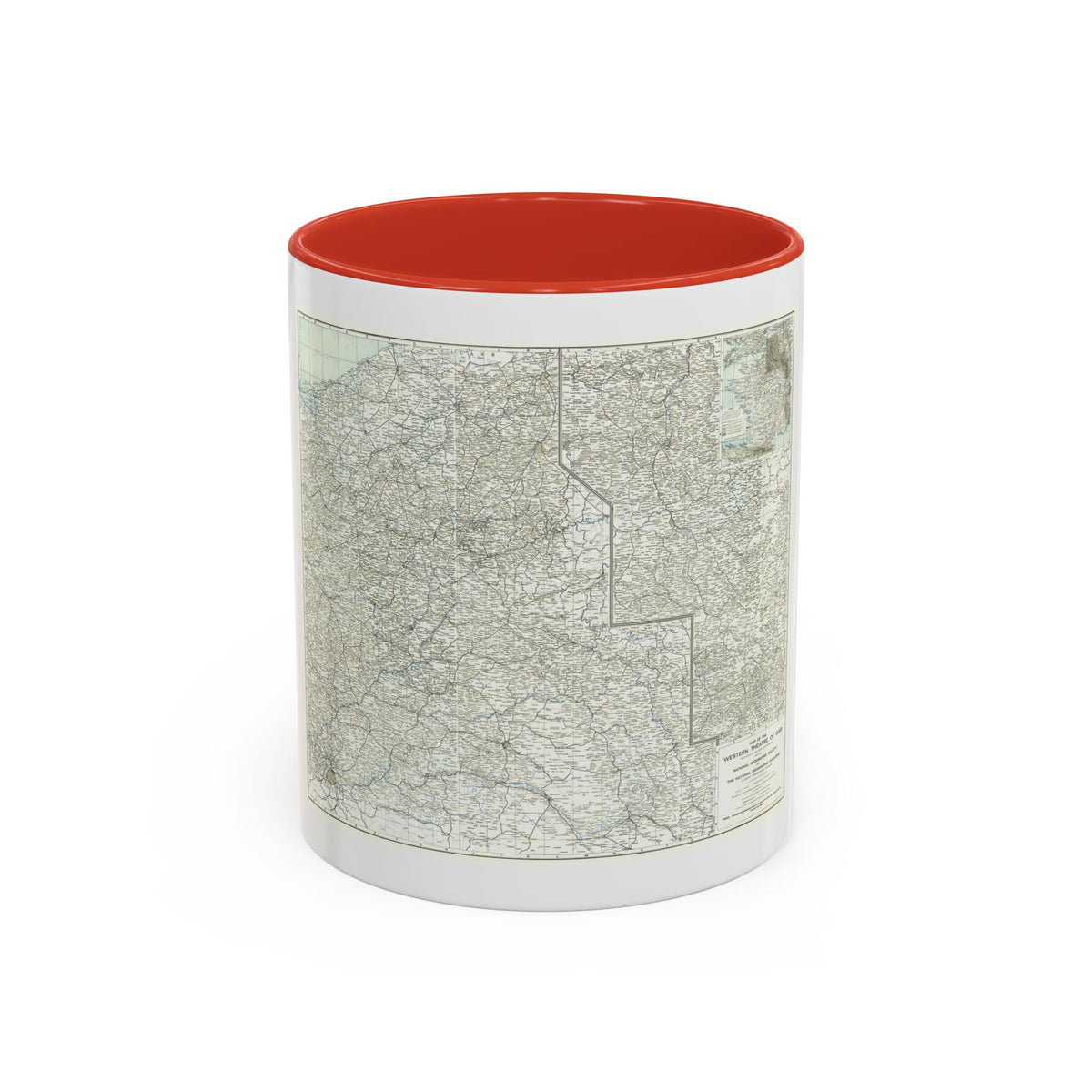 Western Theatre of War (1918) (Map) Accent Coffee Mug
