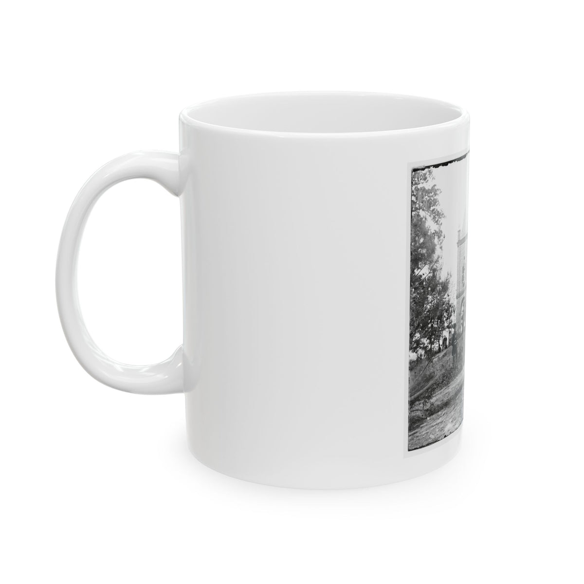 White House Landing, Va., Vicinity. St. Peter's Church, With Federal Soldiers (U.S. Civil War) White Coffee Mug