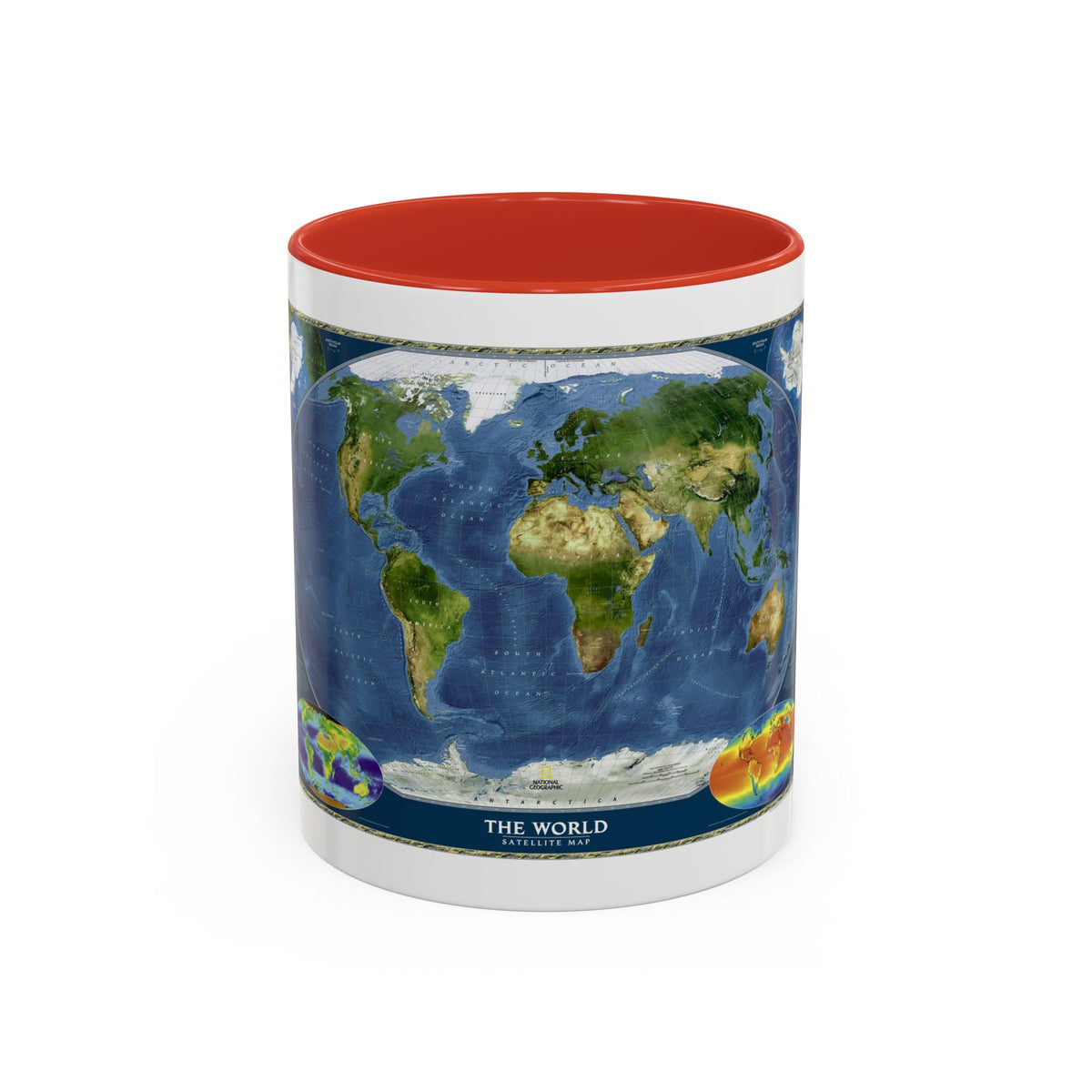 World Map - Satellite (2001) (Map) Accent Coffee Mug