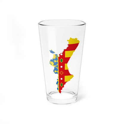 Flag map of Valencia (Spain) Pint Glass 16oz