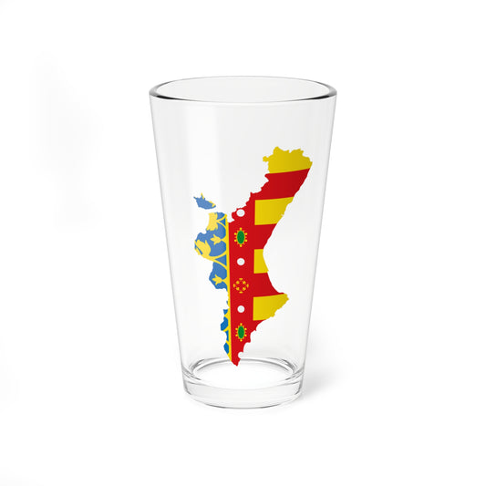 Flag map of Valencia (Spain) Pint Glass 16oz
