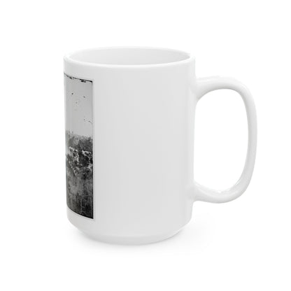 Point Of Rocks, Virginia (Vicinity). View Along River. Butler's Signal Tower In Distance (U.S. Civil War) White Coffee Mug