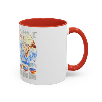 World Map - Earth's Dynamic Crust (1985) (Map) Accent Coffee Mug