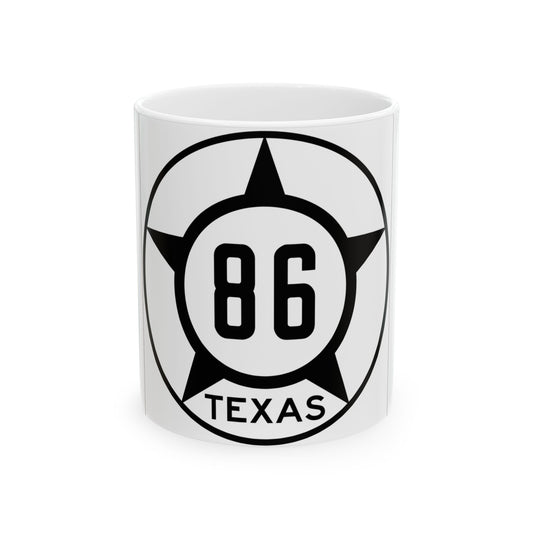 Old Texas 86 (Texas) (Road Sign) White Coffee Mug