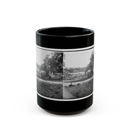 Petersburg, Virginia (Vicinity). View Of James River And Photographic Wagon Of Engineer Corps (U.S. Civil War) Black Coffee Mug