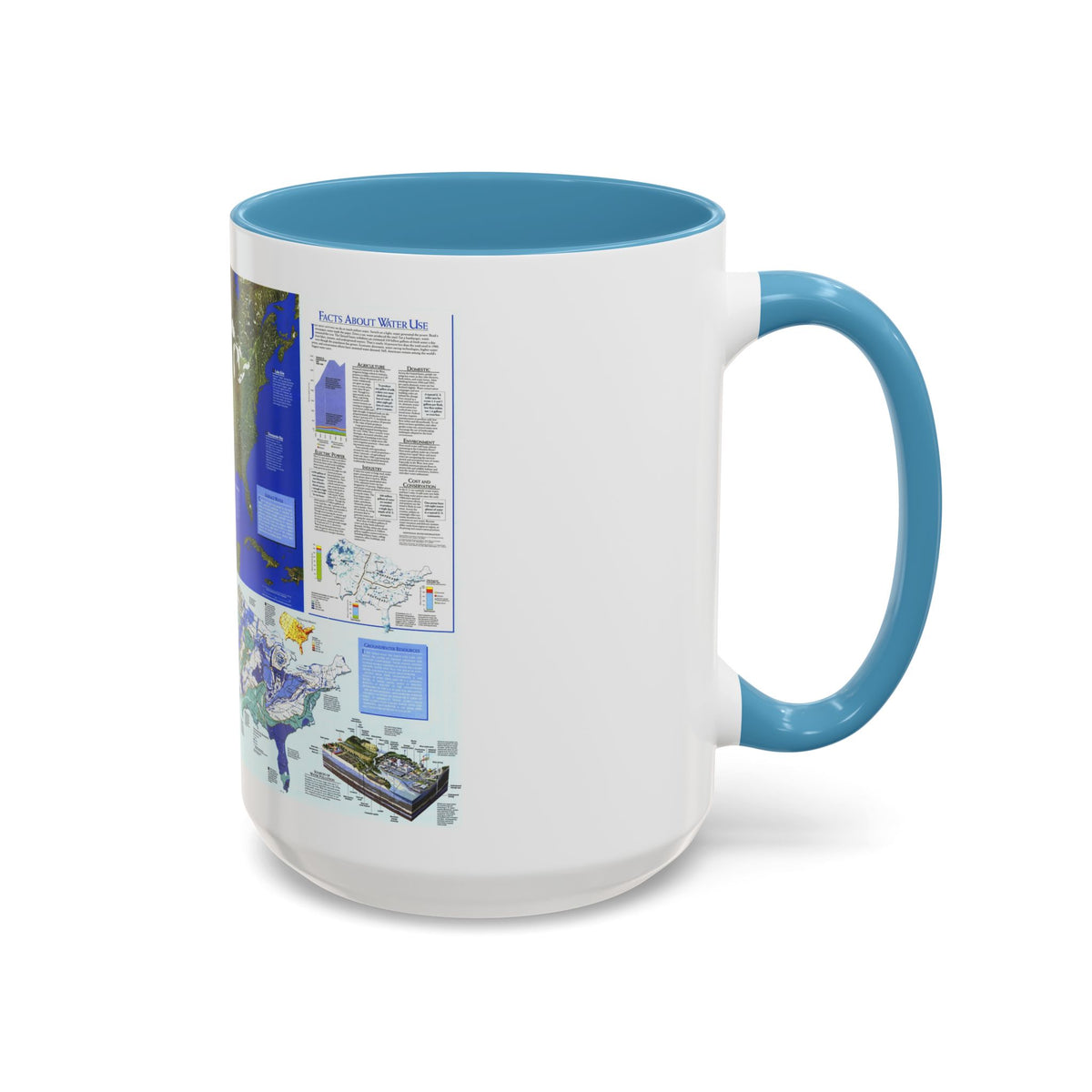 North America - Water- Precious Resource (1993) (Map) Accent Coffee Mug