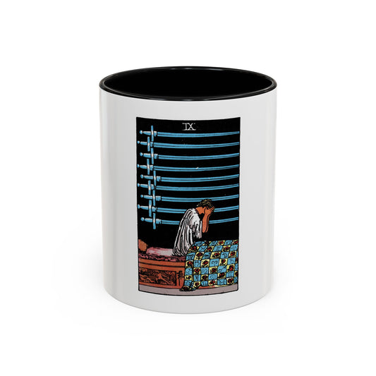 The 9 of Swords (Tarot Card) Accent Coffee Mug