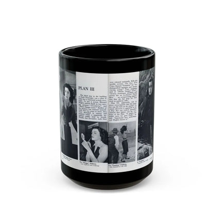 Faith Domergue #231 - [Pages 66 & 67] Pages 9 & 10 of 14+4 B&W Photos & Long Article on her from Pageant Digest Mag. April '51 (Vintage Female Icon) Black Coffee Mug-15oz-Go Mug Yourself