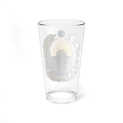 Emblem of Uzbekistan 1992-2010 (Uzbekistan) (Coat of Arms) Pint Glass 16oz