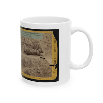 A Dead Rebel Soldier, Barefooted, Killed By A Shell, Which Tore His Side Out. The Entrails Are Portruding From His Side (U.S. Civil War) White Coffee Mug