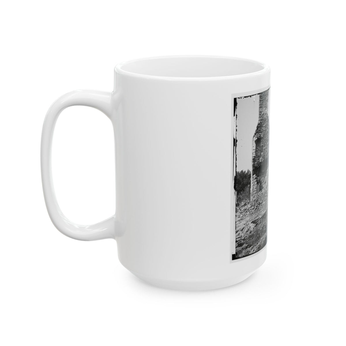 Knoxville, Tenn., Vicinity. Military Bridge At Strawberry Plains And A Fort In The Distance, Seen From North Bank Of The Holston (U.S. Civil War) White Coffee Mug