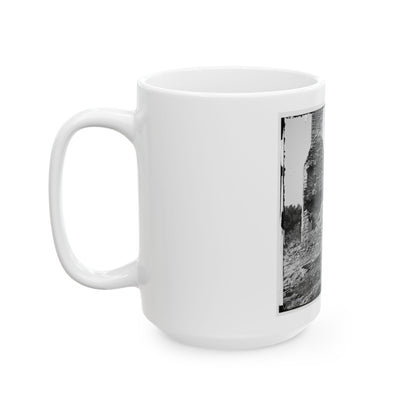 Knoxville, Tenn., Vicinity. Military Bridge At Strawberry Plains And A Fort In The Distance, Seen From North Bank Of The Holston (U.S. Civil War) White Coffee Mug