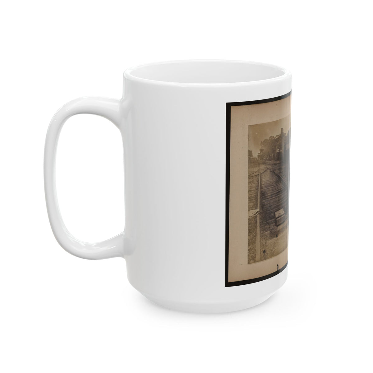 Railroad Construction Worker Straightening Track (U.S. Civil War) White Coffee Mug