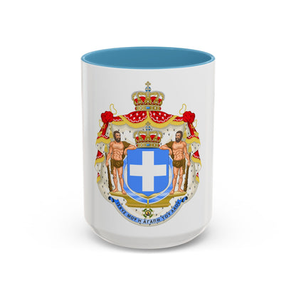 Royal Coat of Arms of Greece (blue cross) - Accent Coffee Mug