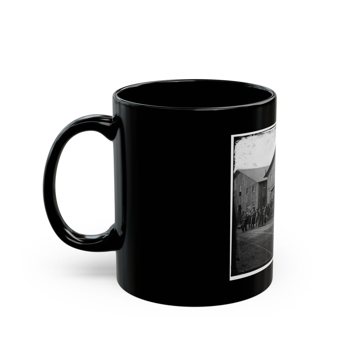 Aquia Creek Landing, Va. Personnel In Front Of Quartermaster's Office (U.S. Civil War) Black Coffee Mug
