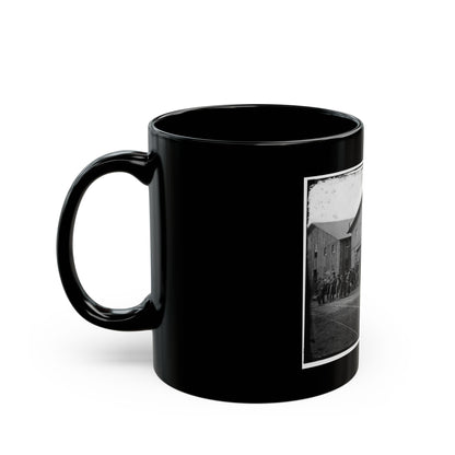 Aquia Creek Landing, Va. Personnel In Front Of Quartermaster's Office (U.S. Civil War) Black Coffee Mug
