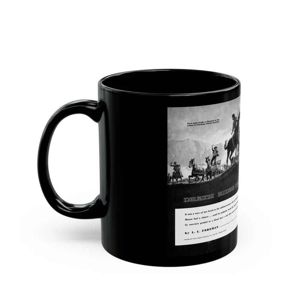 Death Rides This Trail, Adventure magazine, April 1959 - Black Coffee Mug-Go Mug Yourself