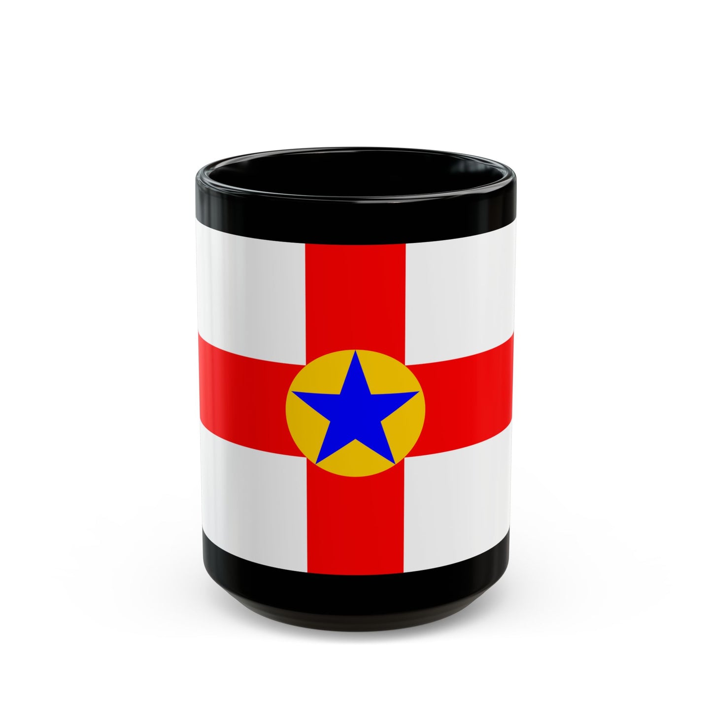 Flag of Mosta 1993 to 2007 Malta - Black Coffee Mug-15oz-Go Mug Yourself