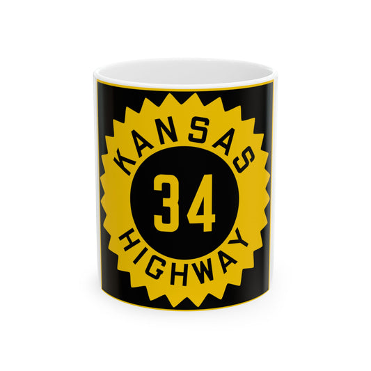 K-34 1926 (Kansas) (Road Sign) White Coffee Mug