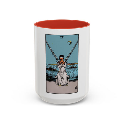The 2 of Swords (Tarot Card) Accent Coffee Mug