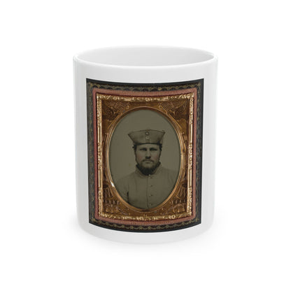 William W. Smith Of Company G And Company K, 4th Massachusetts Infantry Regiment In Uniform And Tricorn Hat (U.S. Civil War) White Coffee Mug