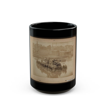 Raft Of Blanket Boats Ferrying Field Artillery And Men Over Potomac River (U.S. Civil War) Black Coffee Mug