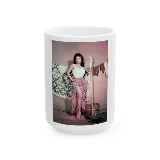 Debra Paget #446 (Vintage Female Icon) White Coffee Mug-15oz-Go Mug Yourself