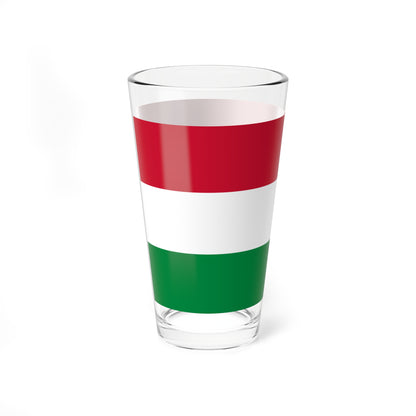 Flag of Hungary color shades variant (Hungary) Pint Glass 16oz