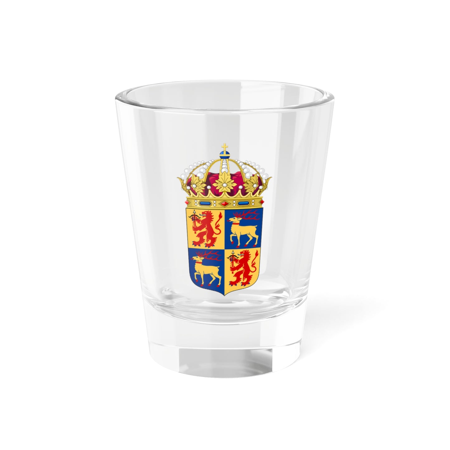 Kalmars läns vapen crowned (Sweden) (Coat of Arms) Shot Glass 1.5oz