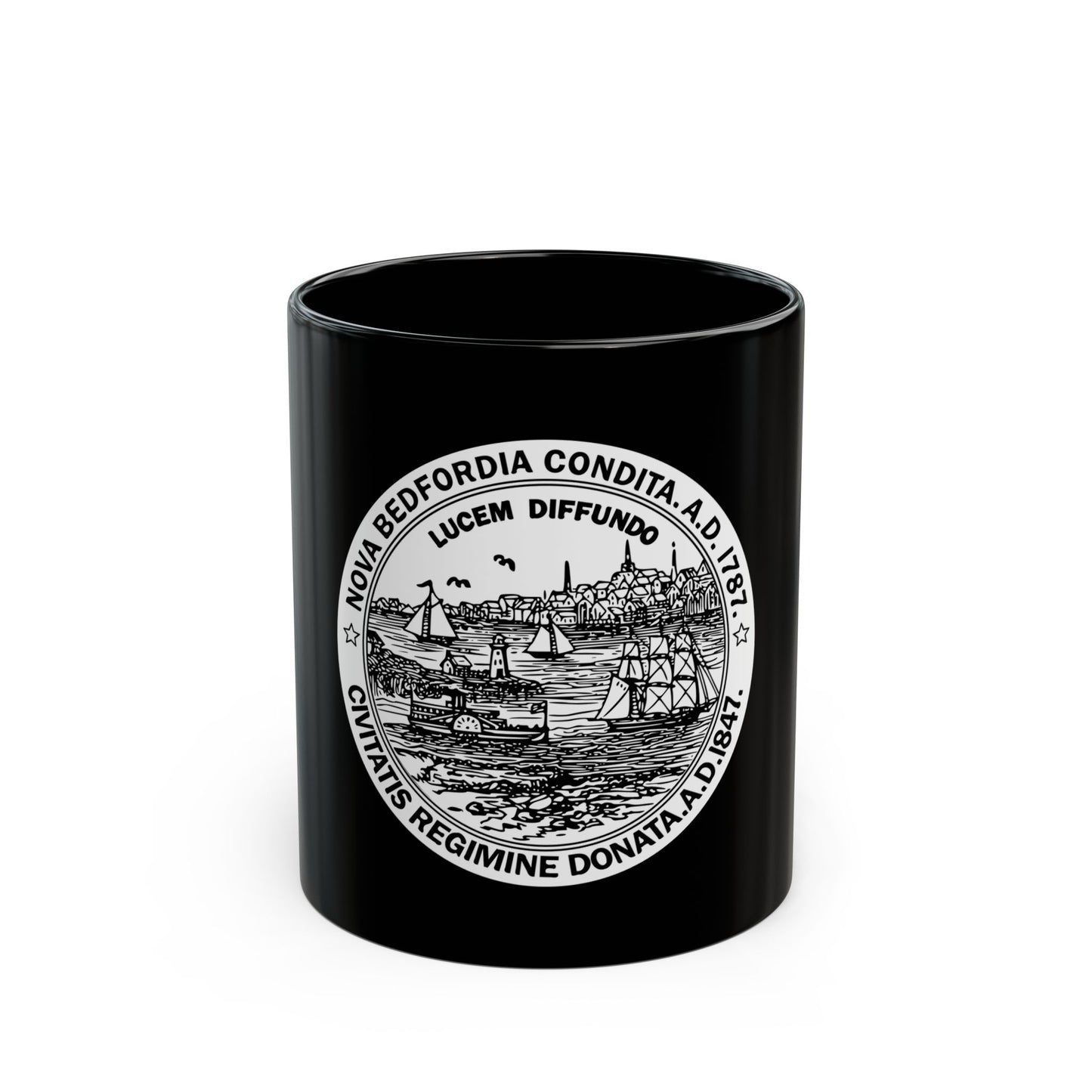 Seal of New Bedford Massachusetts - Black Coffee Mug