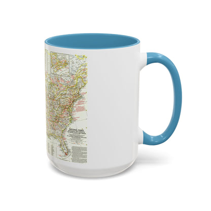 États-Unis - Parcs nationaux et sites historiques 1 (1958) (Carte) Tasse à café Accent