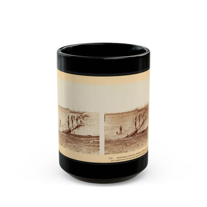 Building A Pontoon Bridge At Beaufort, S.C. (U.S. Civil War) Black Coffee Mug