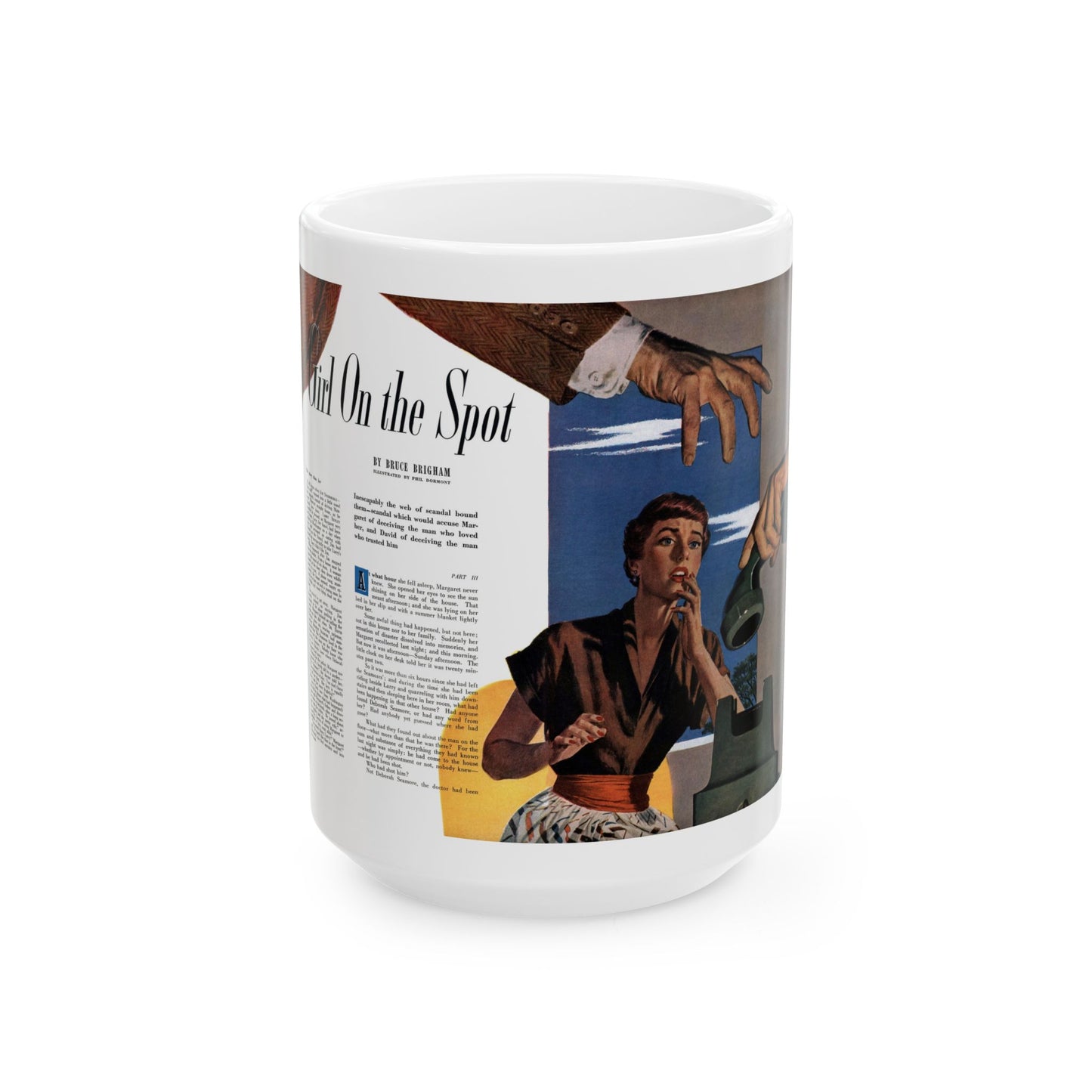 Girl On the Spot (Pt. 3), Redbook, May 1950 - White Coffee Mug