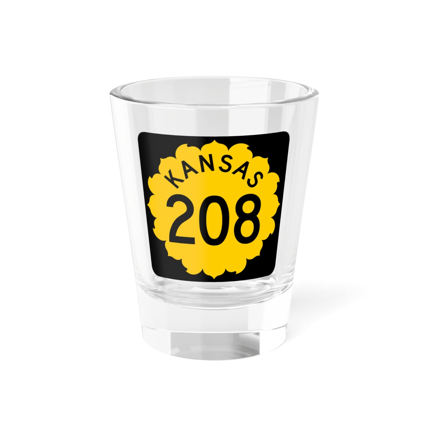K-208 1962 (Kansas) (Road Sign) Shot Glass 1.5oz