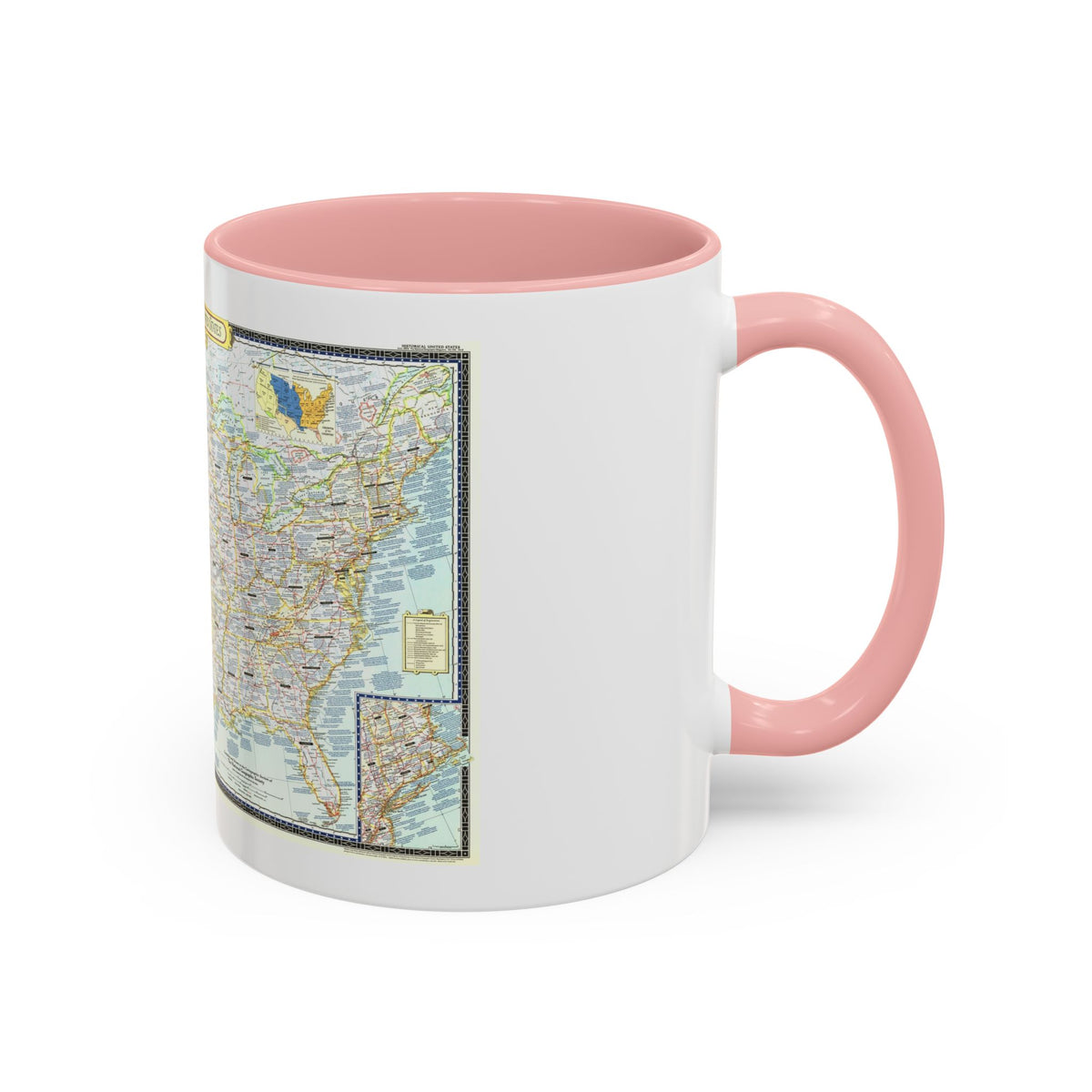 USA - An Historical Map (1953) (Map) Accent Coffee Mug