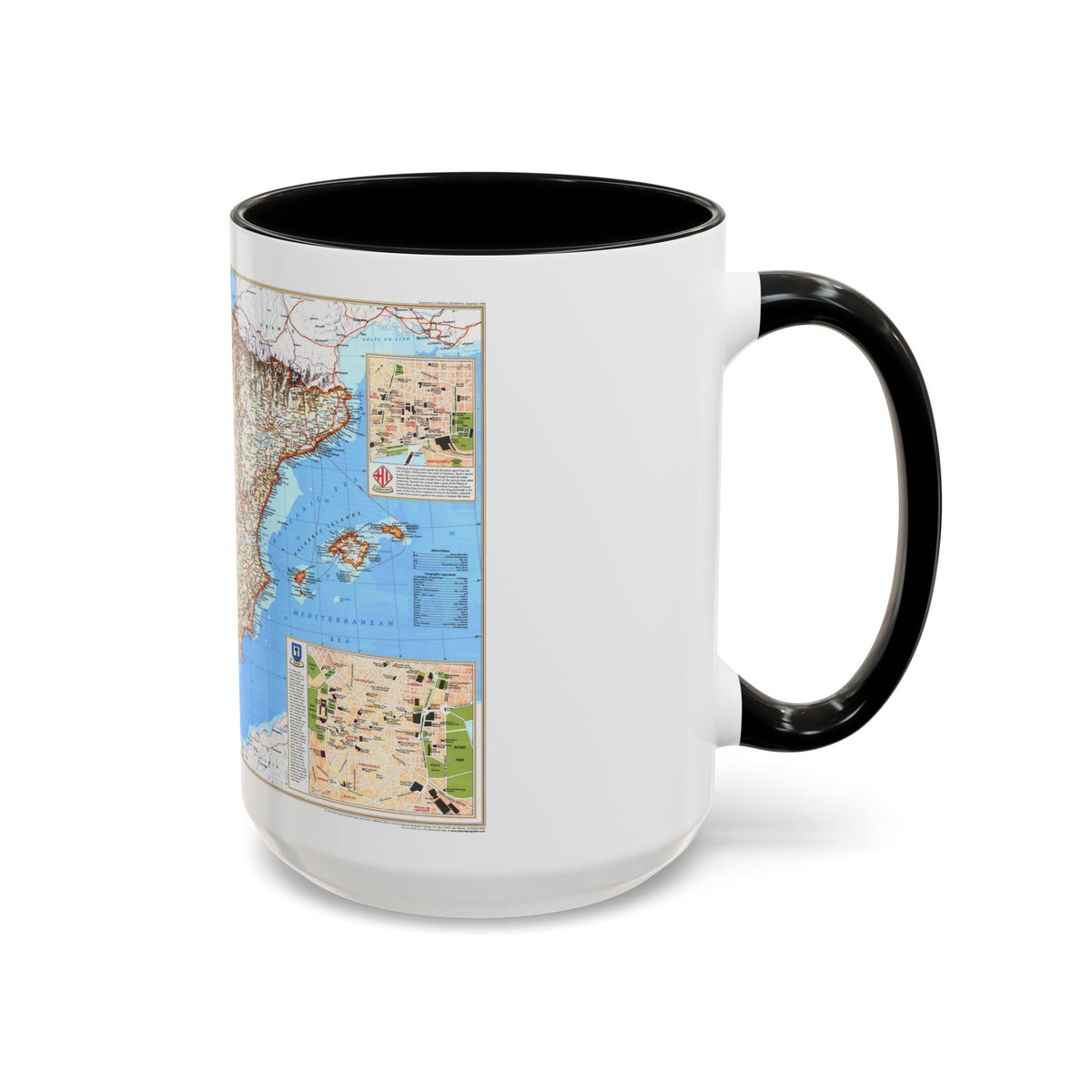 Spain and Portugal (1998) (Map) Accent Coffee Mug