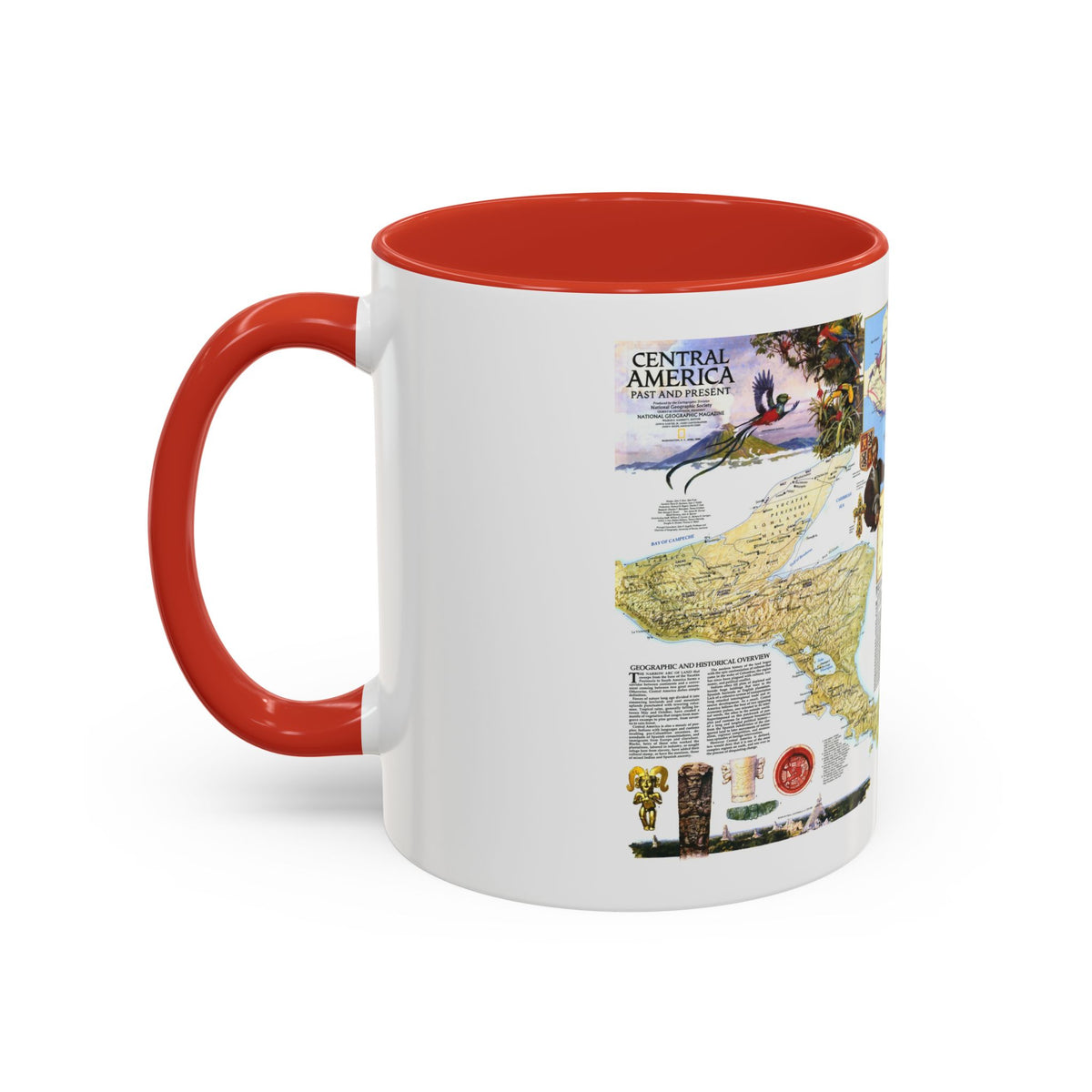 Central America Past and Present (1986) (Map) Accent Coffee Mug