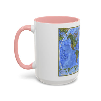 World Map - The Physical World (1975) (Map) Accent Coffee Mug