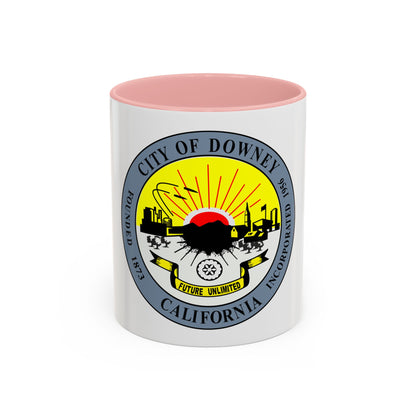 Seal of Downey California - Accent Coffee Mug