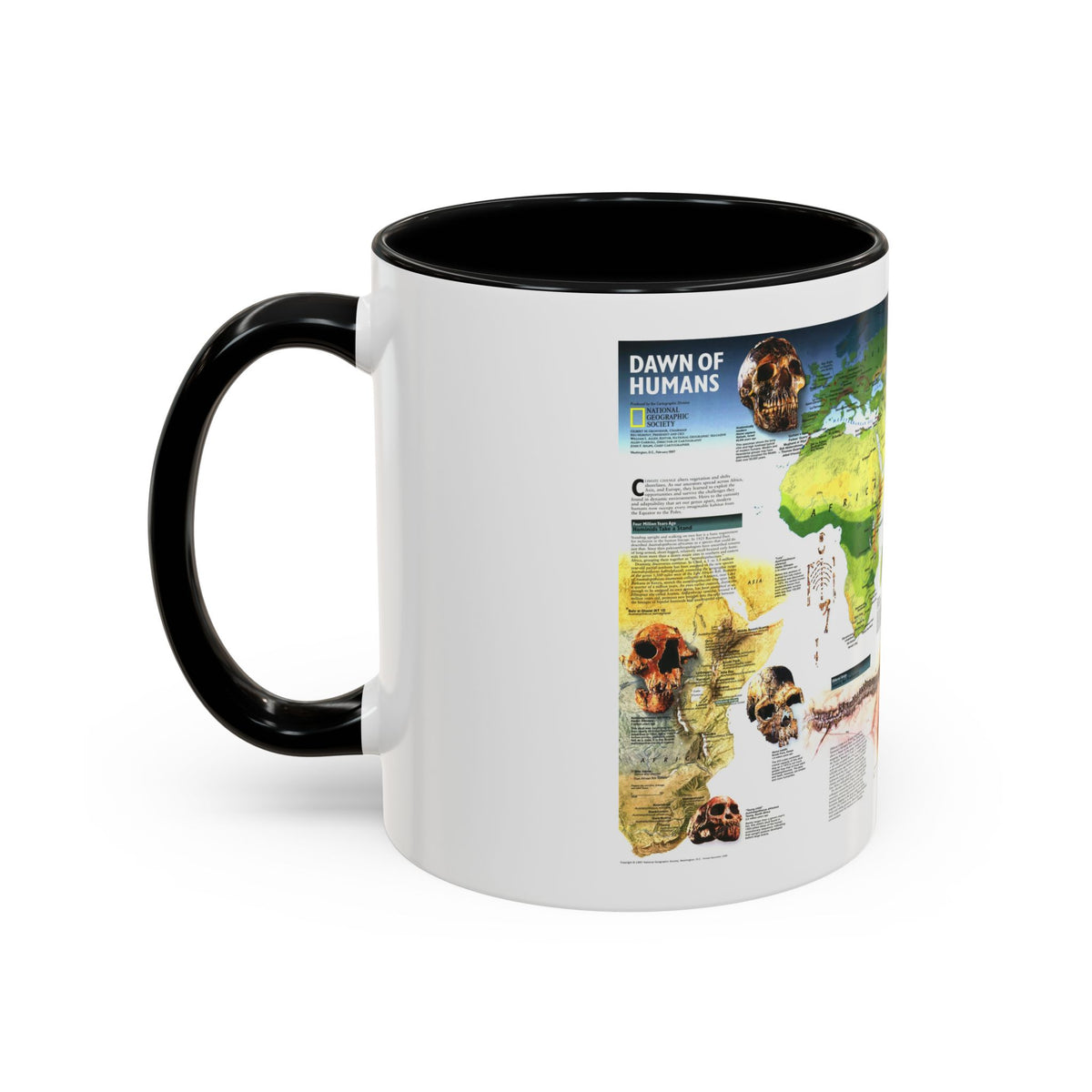 World Map - Dawn of Humans (1997) (Map) Accent Coffee Mug