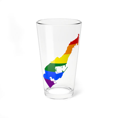 LGBT flag map of Monaco (Monaco) Pint Glass 16oz