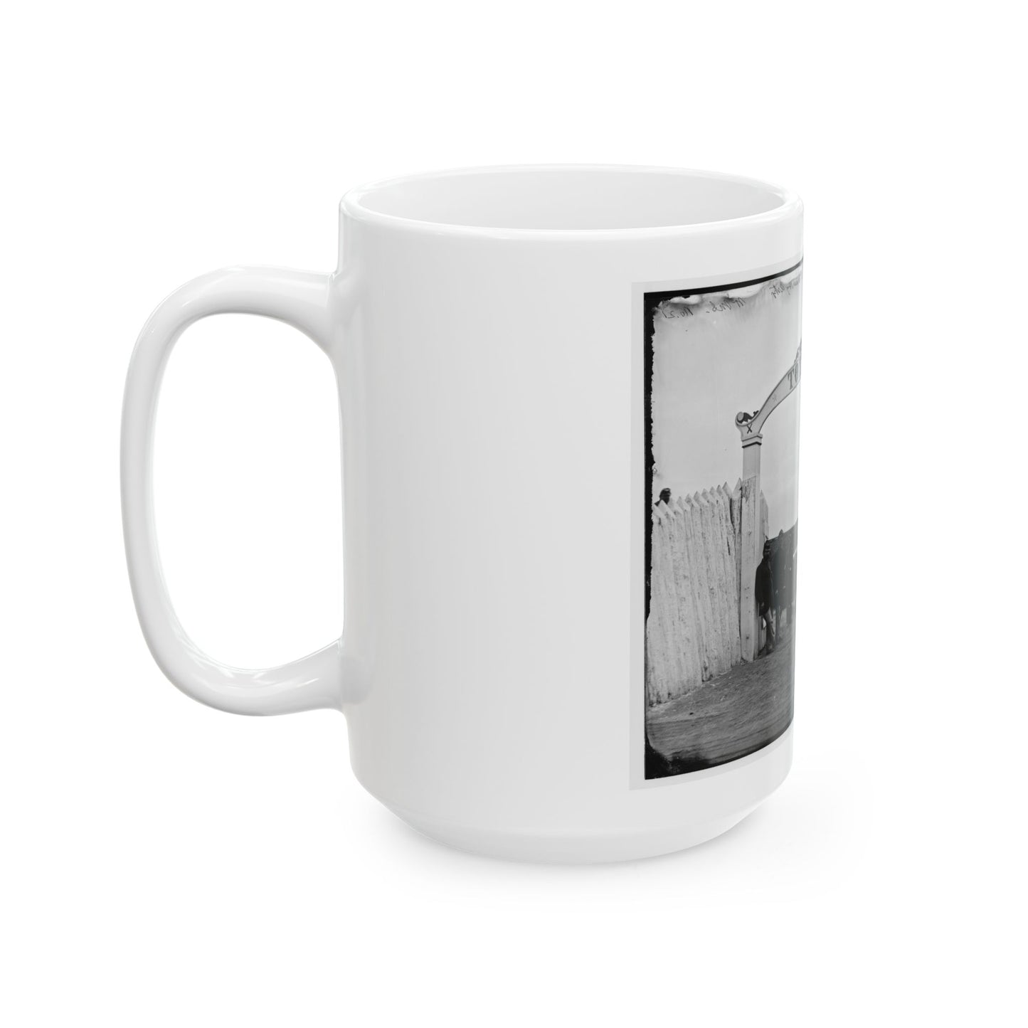 District Of Columbia. Men And Gun Of 3d Massachusetts Heavy Artillery At Ornamental Gate Of Fort Totten (U.S. Civil War) White Coffee Mug