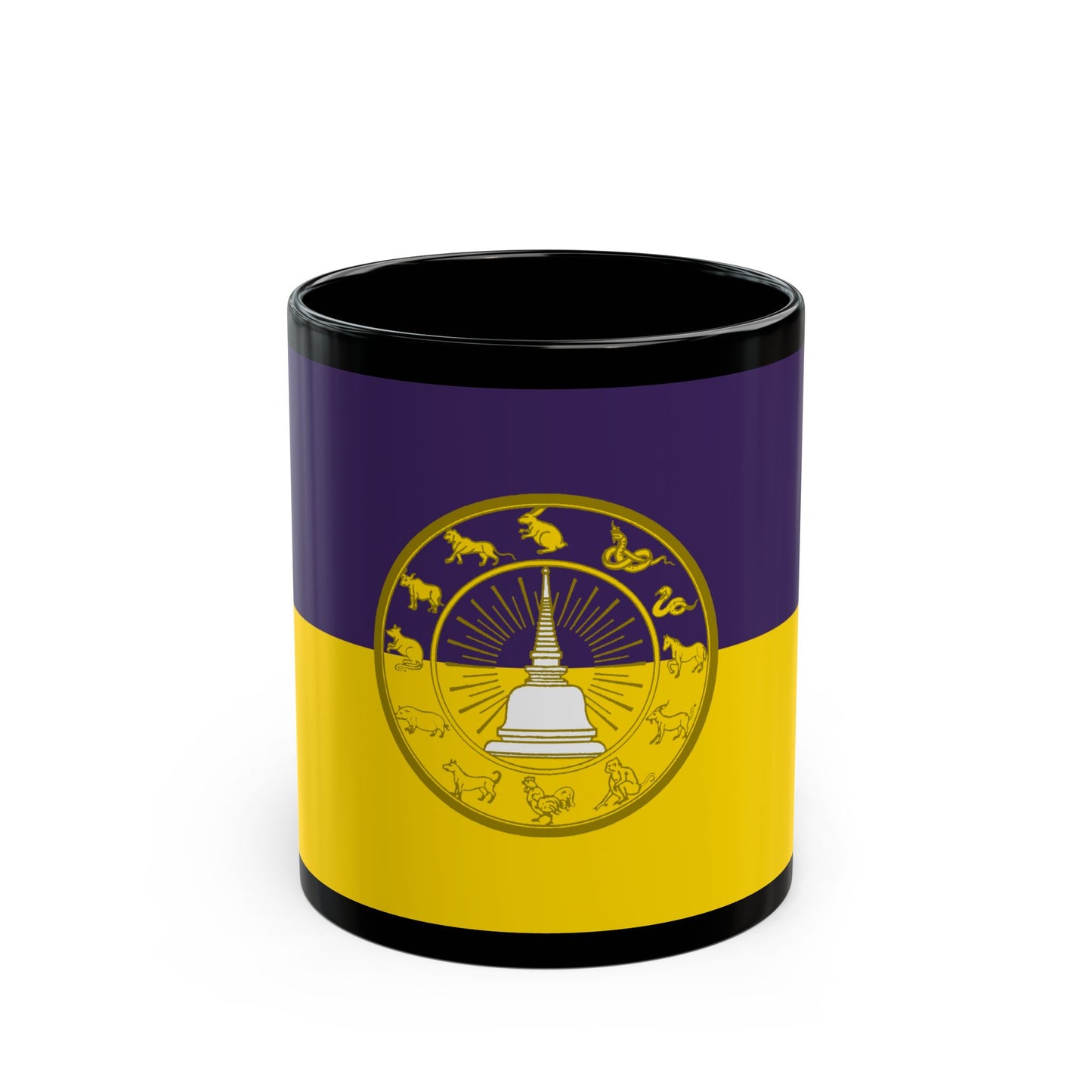 Flag of Nakhon Si Thammarat Province Thailand - Black Coffee Mug-11oz-Go Mug Yourself