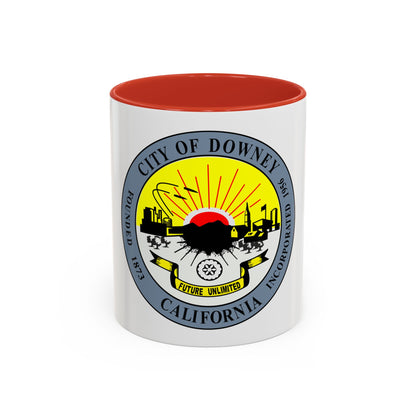 Seal of Downey California - Accent Coffee Mug