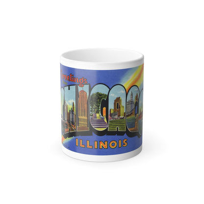 Greetings from Chicago Illinois (Greeting Postcards) Color Changing Mug 11oz