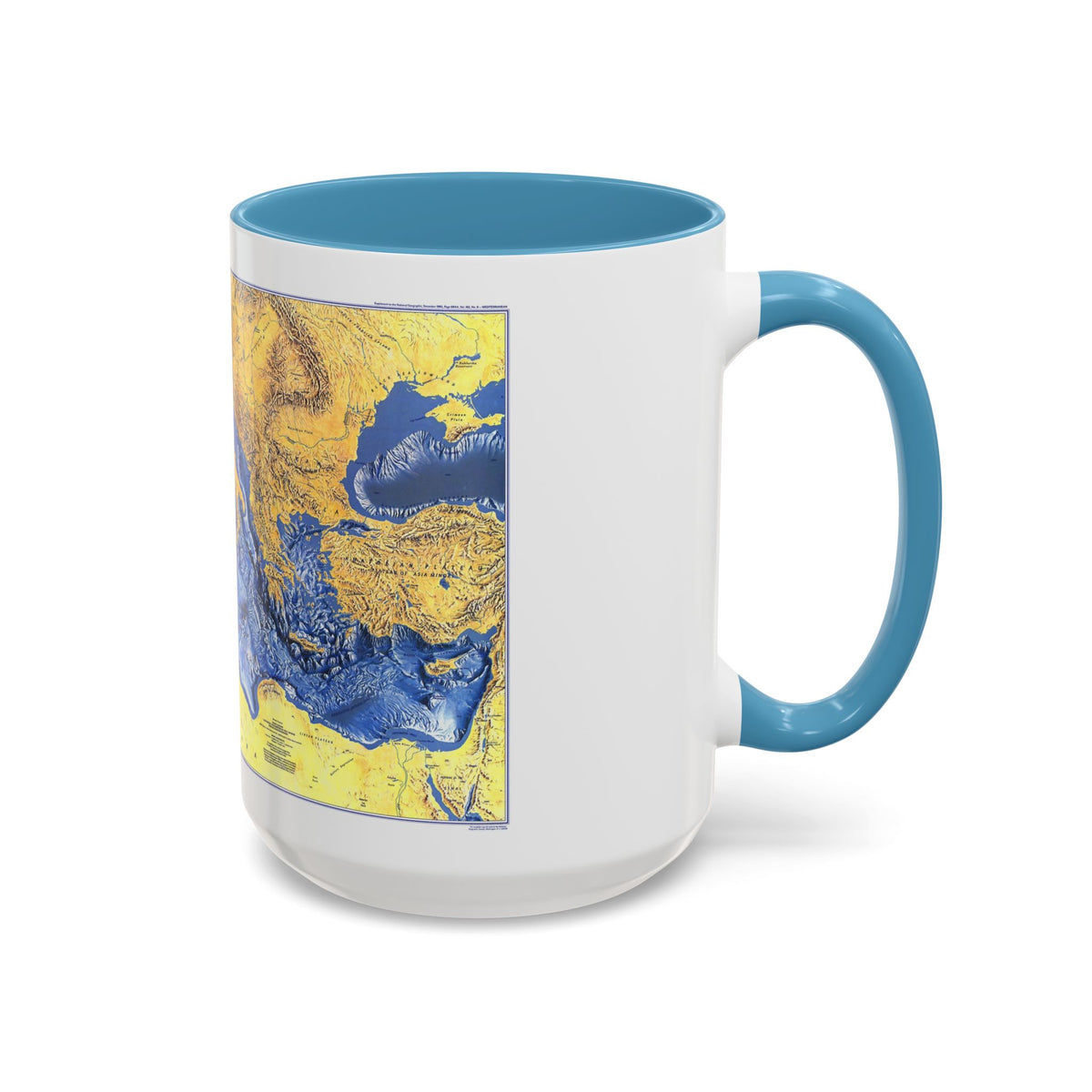 Mediterranean Seafloor (1982) (Map) Accent Coffee Mug