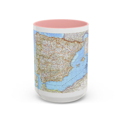Spain and Portugal (1965) (Map) Accent Coffee Mug