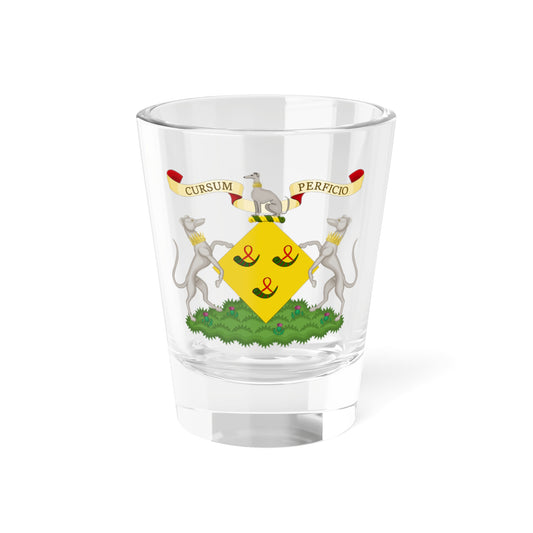 Hunter of Hunterston coat of arms female version (Scotland) (Coat of Arms) Shot Glass 1.5oz